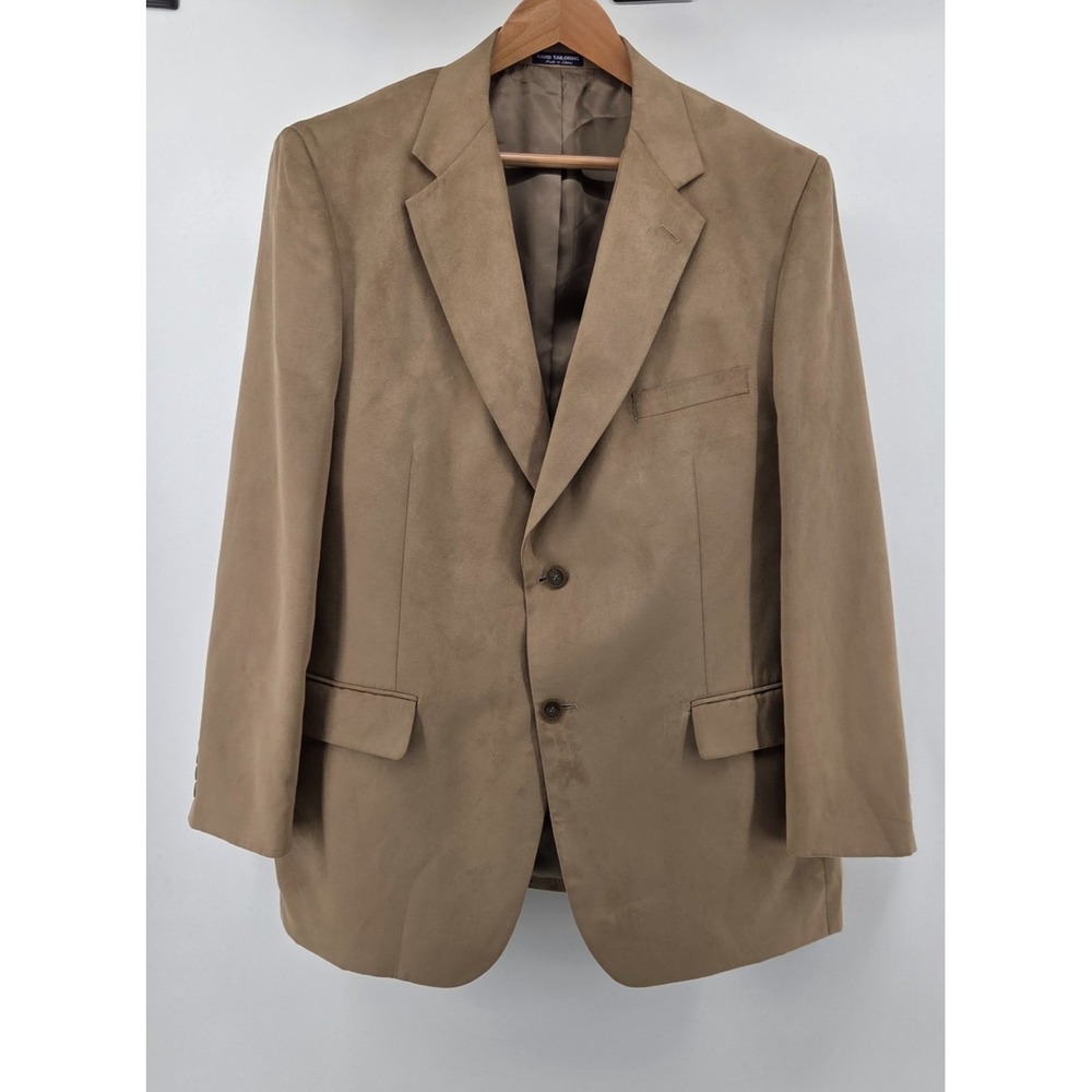 Alan Flusser Mens Blazer 44‎ Regular Brown Large Sports Coat Jacket Winter Fall